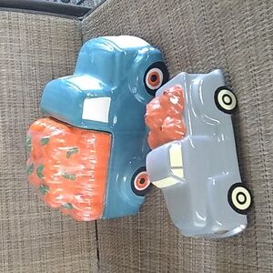 Ceramic Pumpkin Truck Cookie Jar & Small Truck Decoration (Set of 2)